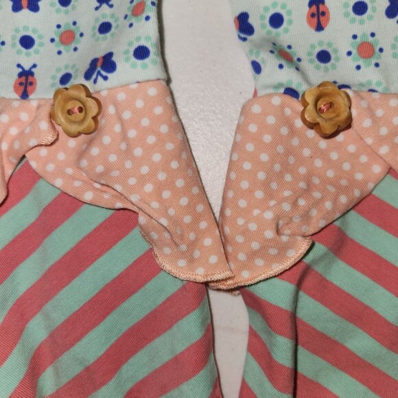 Matilda Jane Girls Ruffle Pants Size 10 Blue Multi-Color Ladybug & Butterfly Pat - Picture 4 of 7